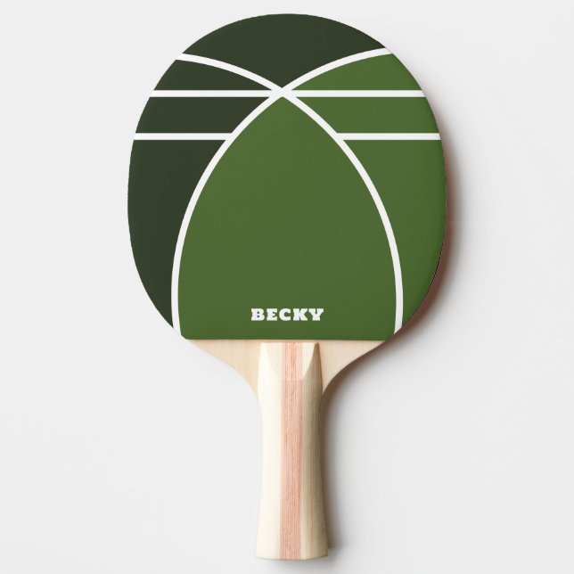 Tons de Verde Raquete de Ping Pong Personalizada (Frente)