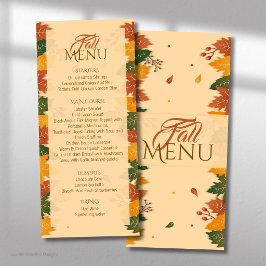 Tons marrons de Menu Plano de Folhas de Outono