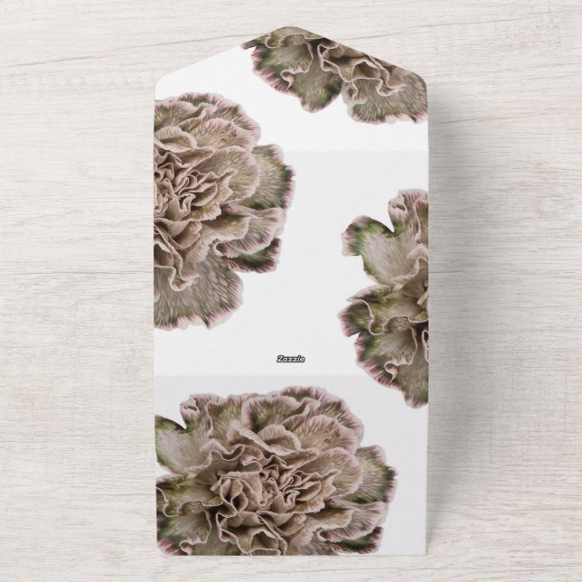 Tons Neutros Florais Tudo em Um Convite de casamen (Externo)