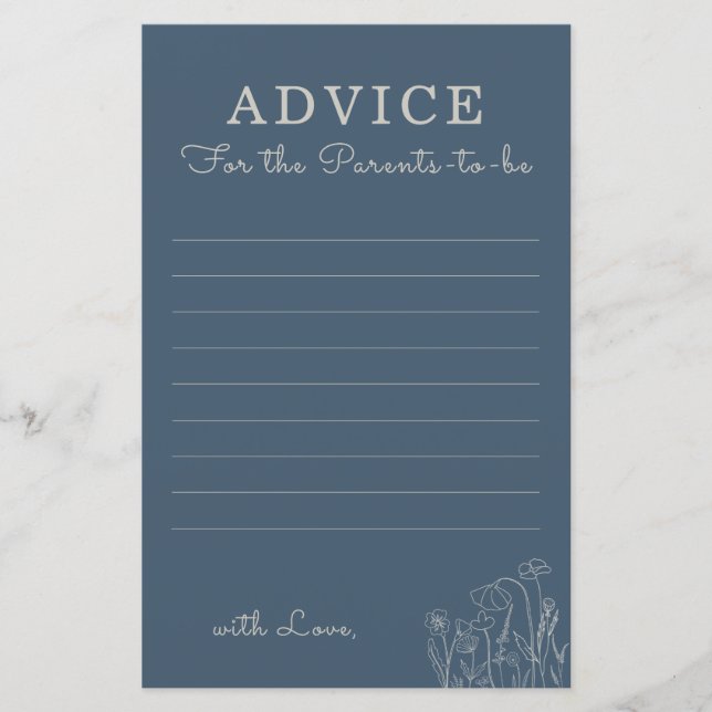 Topaz Blue Wildflower Advice para Pais (Frente)