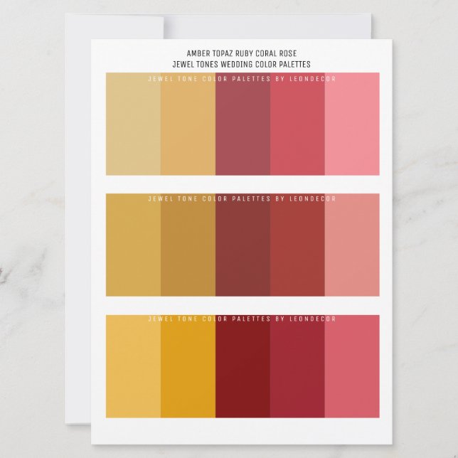 Topaz Ruby Coral Rosa Jewel Tone Casado Cores (Frente)