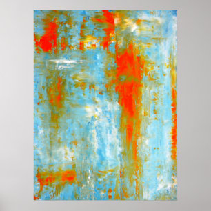 'Topit Off' Teal e Poster de Abstrato de Arte Lara