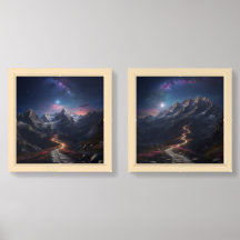 topo das montanhas à noite