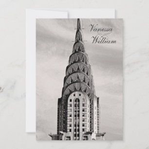 Topo do Chrysler Building NYC BW Convite de Casame