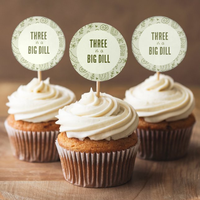 Toppers de Cupcake Adesivos de Picles com Dill (Criador carregado)