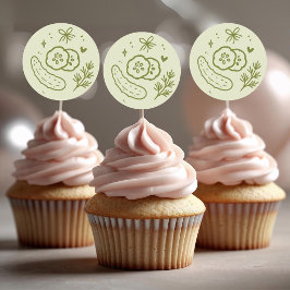 Toppers de Cupcake Adesivos de Picles em Conserva