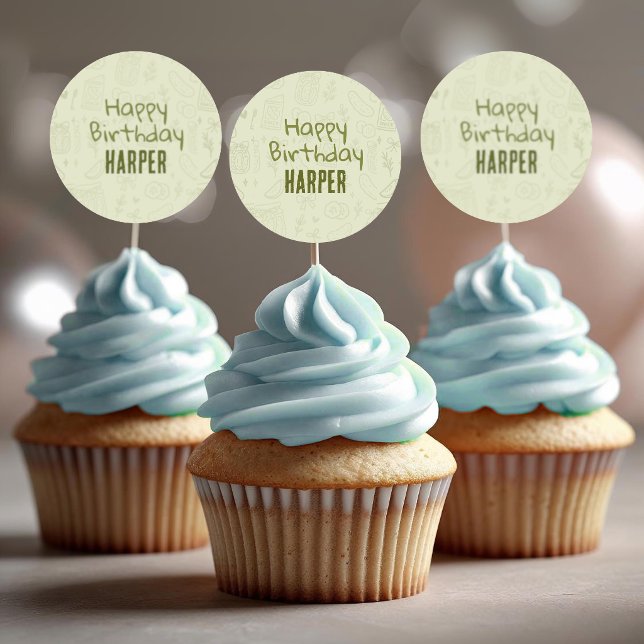 Toppers de Cupcake Adesivos de Picles em conserva (Criador carregado)