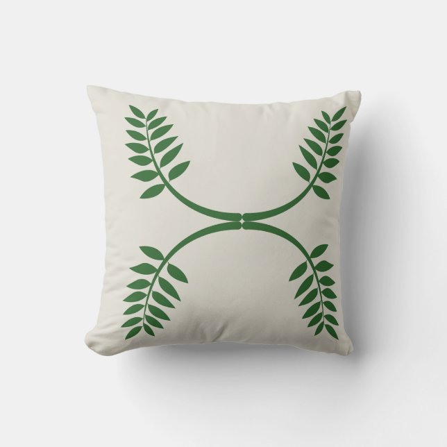 Toque da Natureza: Almofada com Design de Folhas E (Frente)