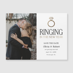 Toque no Ano Novo Salve o Magnete de Fotos de Data