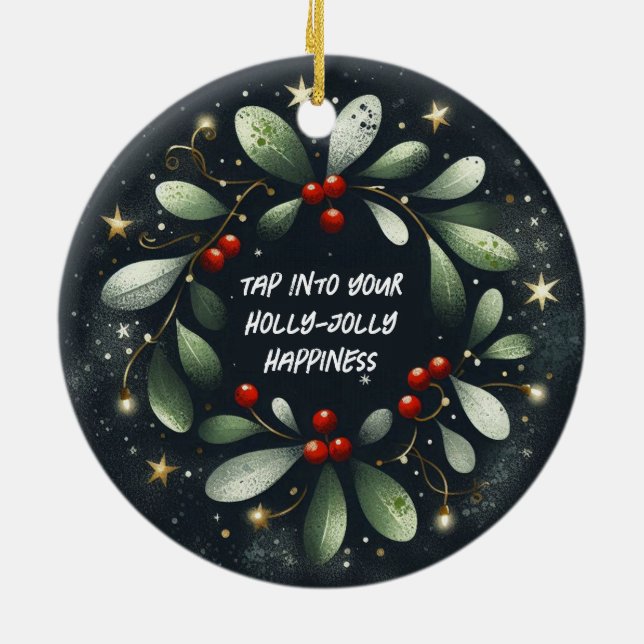 Toque no seu Enfeites de natal Holly-Jolly (Traseira)