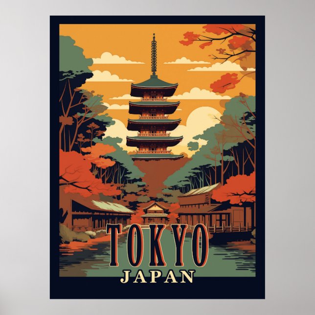 Tóquio, poster de viagens do Japão (Frente)
