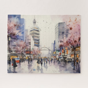 Tóquio Vibes - Quebra-cabeça de Arte Cityscape