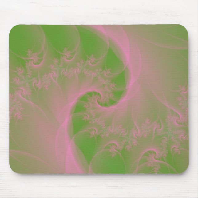 Torção Rosa no Mousepad Verde (Frente)