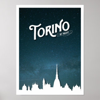 Torino pela linha do horizonte noturno - Poster