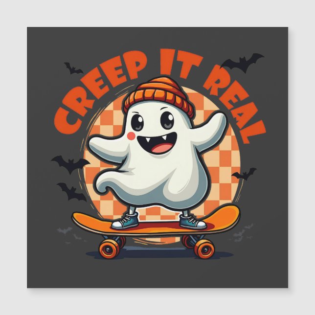 Torne real o Spooky Halloween Fantasma Skate (Frente)