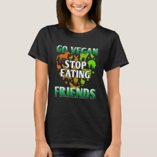 Torne-se Vegano Pare de Comer Amigos Camisa Vegan