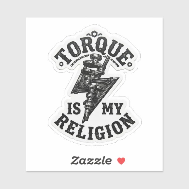 Torque É Minha Religião Adesivo de Motoqueiro (Folha)