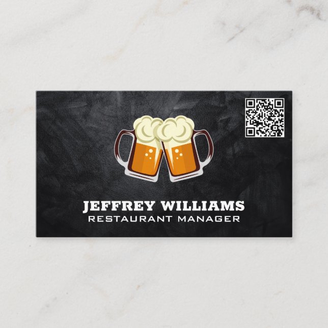 Torrada de cerveja | Cartão de visita de Código QR (Frente)