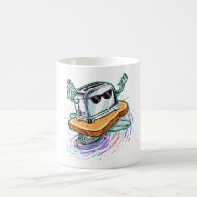Torradeira Voadora Legal em Caneca de Café Tostado