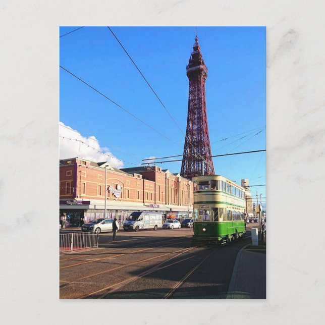 Torre Blackpool. Cartão postal de viagem, 2018 (Frente)