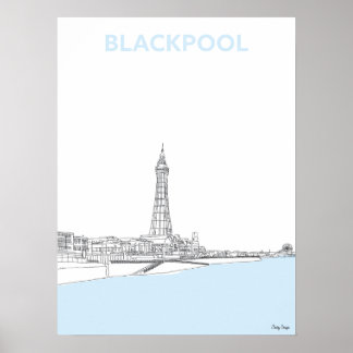 Torre Blackpool, Impressão de Arte de Linha Origin