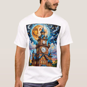 Torre de Clocktower T-Shirt Mosaic Retro Magic