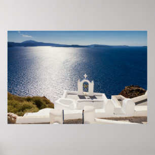 Torre de Santorini - de Bell no poster de Oia