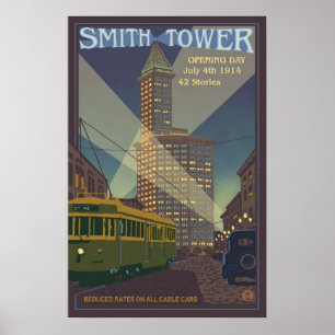 Torre de Smith - poster de viagens de Seattle,
