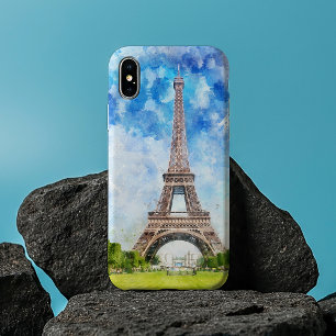 Torre Eiffel Aquarela Arte de Impressão da Silhuet