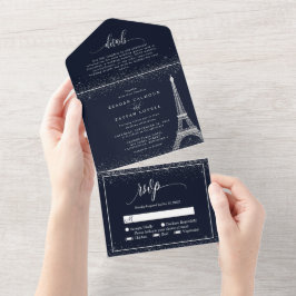 Torre Eiffel de Paris Casamento Brilho Prata