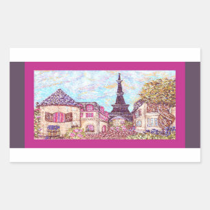 Torre Eiffel de Paris inspirou adesivos pontilhíst