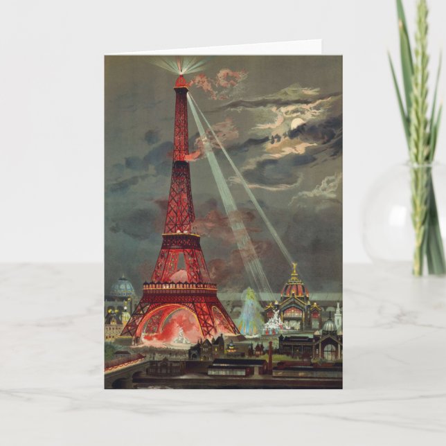 Torre Eiffel em Cartão Vermelho (Frente)