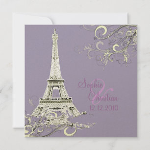 Torre Eiffel + espirros Convites de Casamento