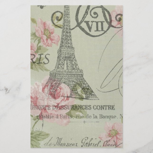 torre eiffel floral cor-de-rosa (Frente)