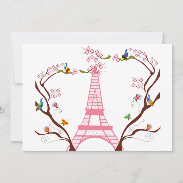 Torre Eiffel no convite do primavera (Frente)
