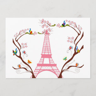 Torre Eiffel no convite do primavera