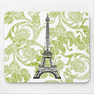 Torre Eiffel no design verde Mousepad