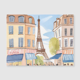 Torre Eiffel Paris França | ímã de cartão aquarela