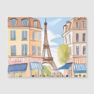 Torre Eiffel Paris França   ímã de cartão aquarela