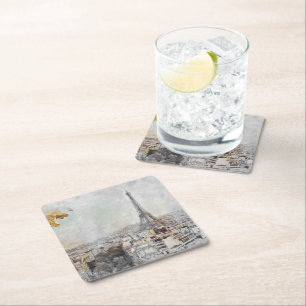 Torre Eiffel Paris Quadrado Porta-copos de Papel