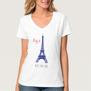 Torre Eiffel Paris Vamos Lá Camiseta Feminina