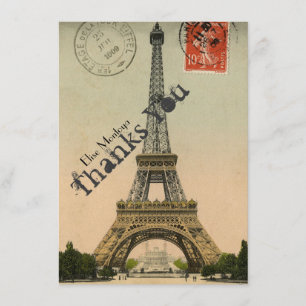 Torre Eiffel Vintage Paris Agradecimento Personali