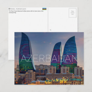 Torres de Chamas, Bacu, Azerbaijão cartão postal d