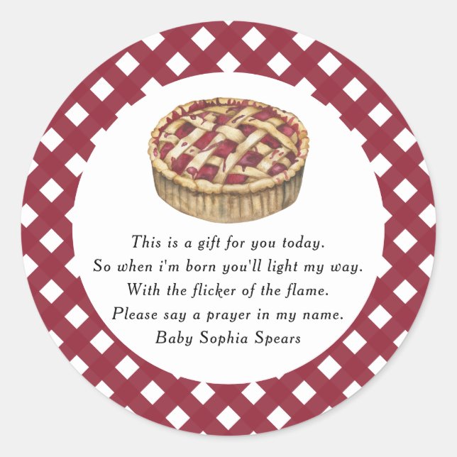 Torta cúnica - Etiqueta de Vela de Oração (Frente)