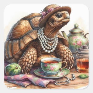 Tortoise com adesivos Tea Square