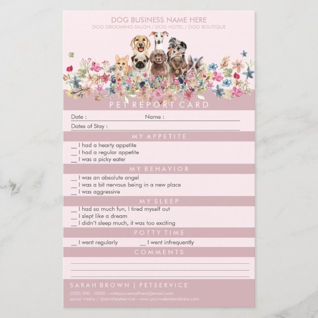 Tosa de Cachorros Rosa Corado Cuidadora de Animais (Frente)