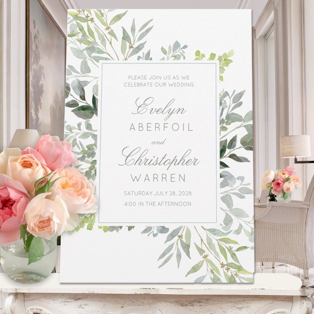 Toscana Eucalyptus Greenery Convite para Casamento (Criador carregado)