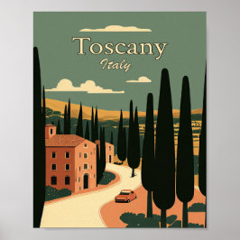 Toscana Itália Viagens vintage de Poster Minimalis