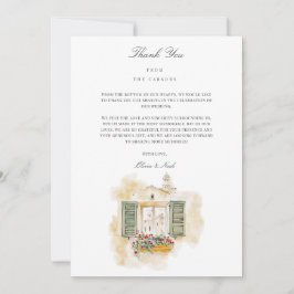 Toscânia Watercolor Cartões de agradecimentos Ital