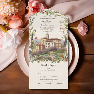 Toscânia Watercolor Itália Casamento de Destino
